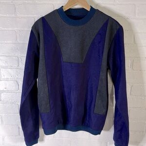 Damur Wool color block pullover crewneck sweater size 1 Euro 36 unisex